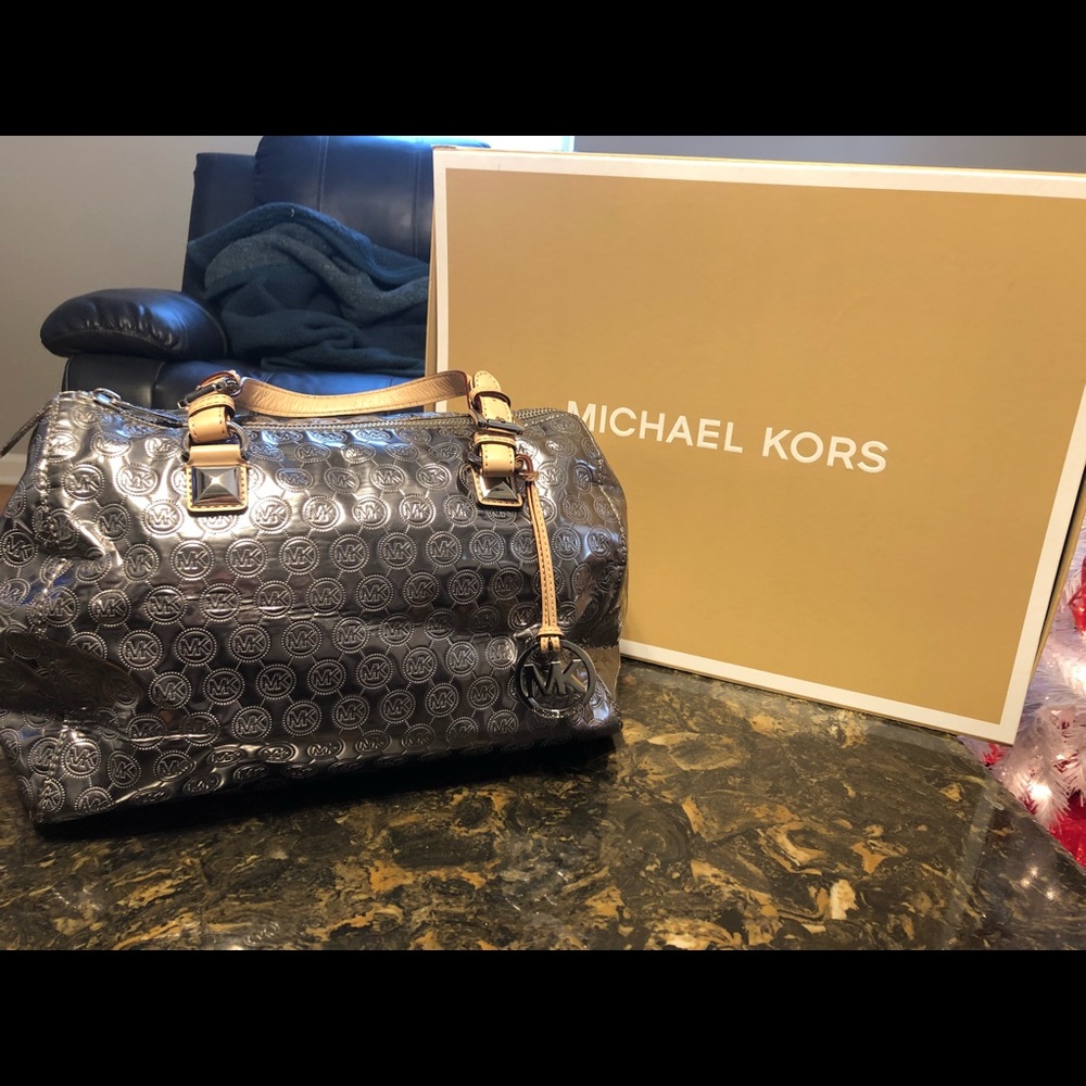 Silver Michael Kors Grayson bag
